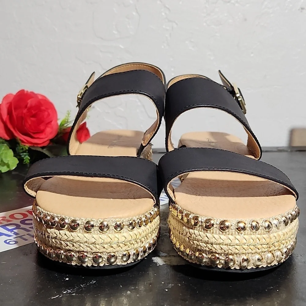 SEVEN DIALS Strappy Buckle Stud Detail Espadrille 8M